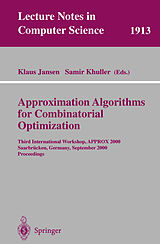 Couverture cartonnée Approximation Algorithms for Combinatorial Optimization de 