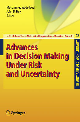 Livre Relié Advances in Decision Making Under Risk and Uncertainty de 