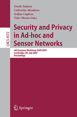 Kartonierter Einband Security and Privacy in Ad-hoc and Sensor Networks von 