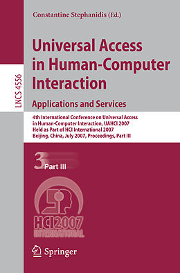 Kartonierter Einband Universal Access in Human-Computer Interaction. Applications and Services von 