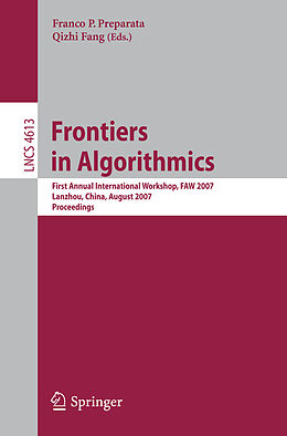 Kartonierter Einband Frontiers in Algorithmics von 