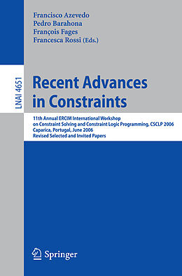 Couverture cartonnée Recent Advances in Constraints de 