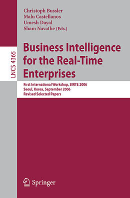 Kartonierter Einband Business Intelligence for the Real-Time Enterprises von 