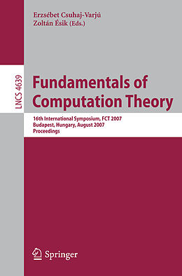Couverture cartonnée Fundamentals of Computation Theory de 