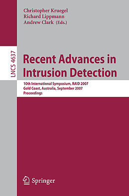 Couverture cartonnée Recent Advances in Intrusion Detection de 