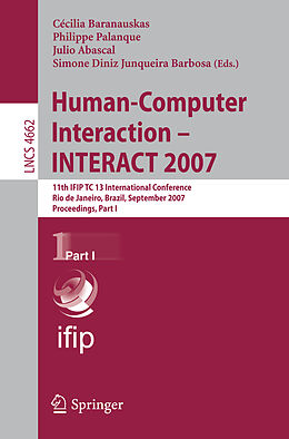 Couverture cartonnée Human-Computer Interaction - INTERACT 2007 de 