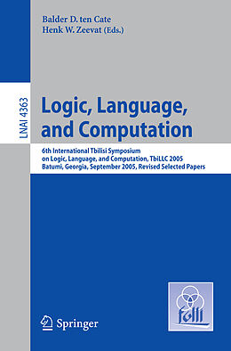 Kartonierter Einband Logic, Language, and Computation von 