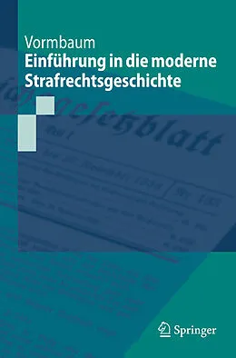 E-Book (pdf) Einführung in die moderne Strafrechtsgeschichte von Thomas Vormbaum