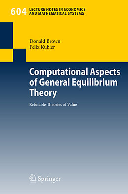 Couverture cartonnée Computational Aspects of General Equilibrium Theory de Felix Kubler, Donald Brown