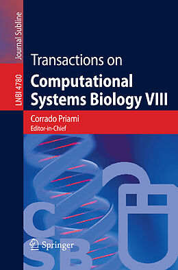 Couverture cartonnée Transactions on Computational Systems Biology VIII de 