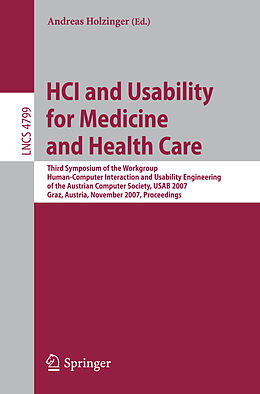 Kartonierter Einband HCI and Usability for Medicine and Health Care von 