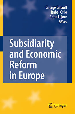 Livre Relié Subsidiarity and Economic Reform in Europe de 