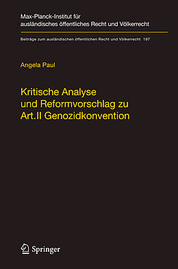 Fester Einband Kritische Analyse und Reformvorschlag zu Art. II Genozidkonvention von Angela Paul