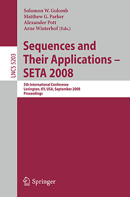 Kartonierter Einband Sequences and Their Applications - SETA 2008 von 