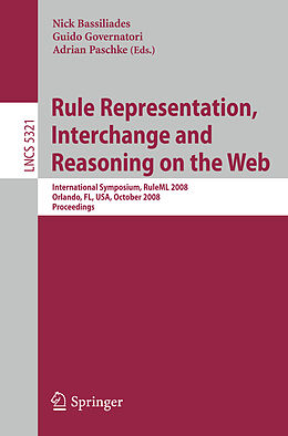 Kartonierter Einband Rule Representation, Interchange and Reasoning on the Web von 