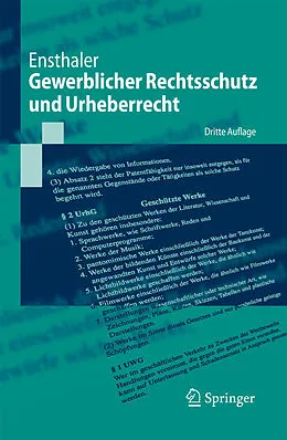 E-Book (pdf) Gewerblicher Rechtsschutz und Urheberrecht von Jürgen Ensthaler