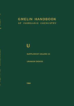 Livre Relié Uranium Dioxide, UO2, Preparation and Crystallographic Properties de Dieter Vollath, Horst Wedemeyer