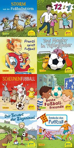 Agrafé Pixi-8er-Set 267: Pixi spielt Fußball (8x1 Exemplar) de Jan Birck, Lilli LArronge, Rüdiger Paulsen