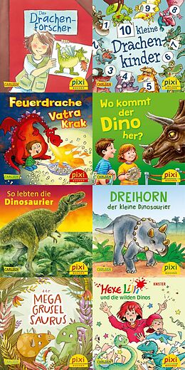Geheftet Pixi-8er-Set 279: Dinos und Drachen bei Pixi (8x1 Exemplar) von diverse