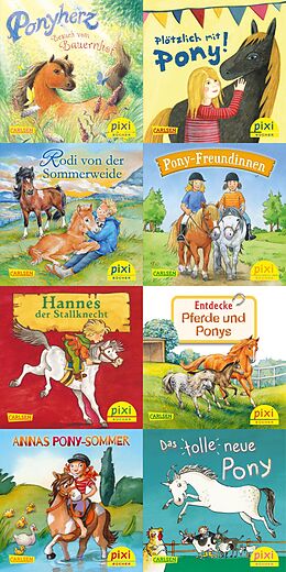 Fester Einband Pixi-Box 259: Ponygeschichten mit Pixi (8x8 Exemplare) von Usch Luhn, Katrin M. Schwarz, Amrei Fiedler
