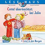 Kartonierter Einband LESEMAUS 207: "Conni übernachtet bei Julia" + "Conni in den Bergen" Conni Doppelband von Liane Schneider