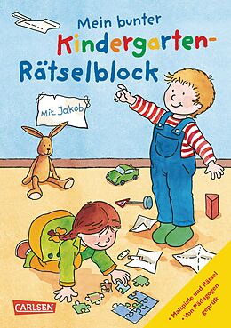 Kartonierter Einband Mein bunter Kindergarten-Rätselblock von Hanna Sörensen, Laura Leintz