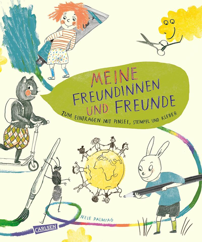 Meine Freundinnen und Freunde  zum Eintragen mit Pinsel, Stempel, Kleber
