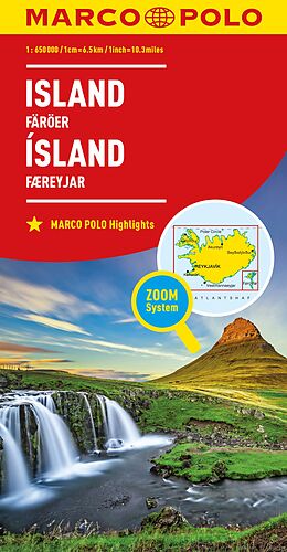 (Land)Karte MARCO POLO Länderkarte Island, Färöer 1:650.000 von 