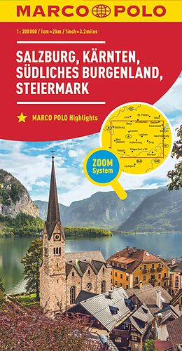 (Land)Karte MARCO POLO Regionalkarte Österreich 02 Salzburg, Kärnten, Steiermark 1:200.000 von 