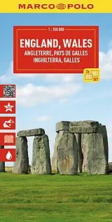 gefaltete (Land)Karte MARCO POLO Reisekarte England, Wales (2-Karten-Set) 1:350.000 von