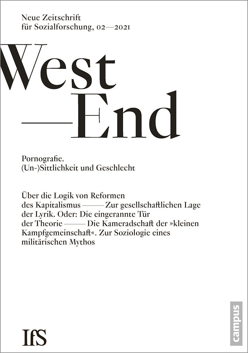 WestEnd 2/2021: Pornographie: (Un-)Sittlichkeit und Geschlecht