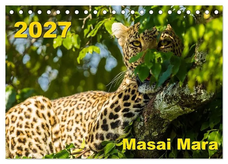 Masai Mara 2027 (Tischkalender 2027 DIN A5 quer), CALVENDO Monatskalender