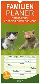 Kalender Familienplaner 2027 - Lächelnd durchs Jahr - Katzenkinder -Familienplaner hoch mit 5 Spalten (Wandkalender, 21 x 45 cm) CALVENDO von Susanne Danegger