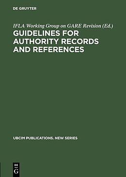 Livre Relié Guidelines for Authority Records and References de 