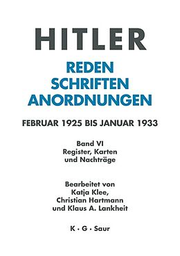 Leinen-Einband Hitler. Reden, Schriften, Anordnungen / Register, Karten und Nachträge von 