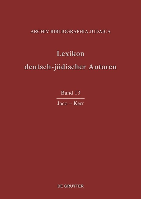 Lexikon deutsch-jüdischer Autoren / Jaco - Kerr