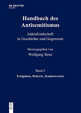 Fester Einband Handbuch des Antisemitismus / Ereignisse, Dekrete, Kontroversen von 