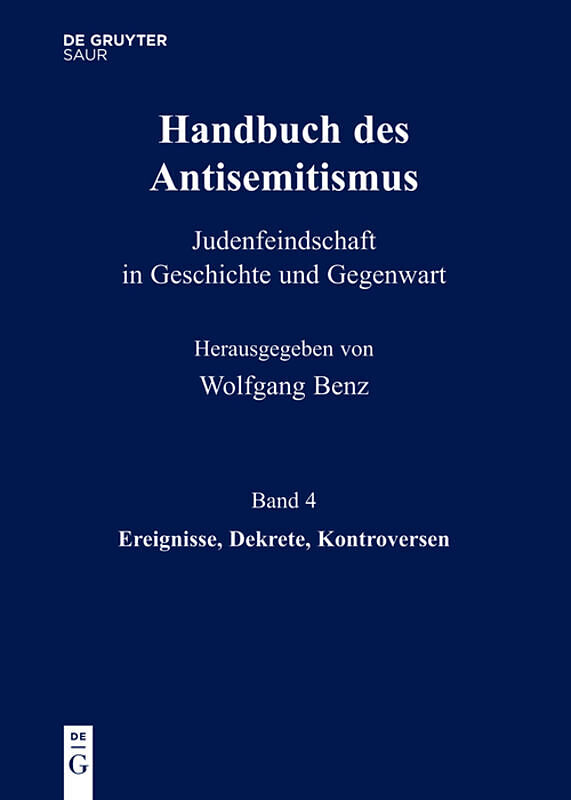 Handbuch des Antisemitismus / Ereignisse, Dekrete, Kontroversen