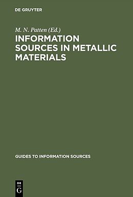 Livre Relié Information Sources in Metallic Materials de 