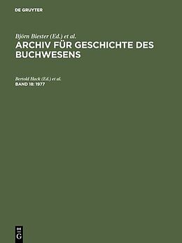 Fester Einband Archiv für Geschichte des Buchwesens / 1977 von 