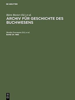 Fester Einband Archiv für Geschichte des Buchwesens / 1983 von 