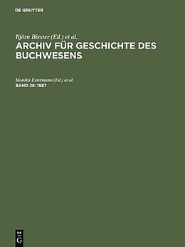 Fester Einband Archiv für Geschichte des Buchwesens / 1987 von 