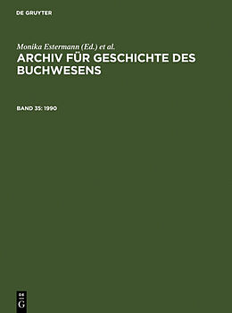 Fester Einband Archiv für Geschichte des Buchwesens / 1990 von 