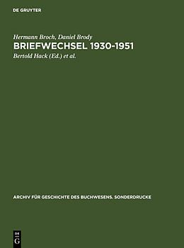 Fester Einband Briefwechsel 1930-1951 von Hermann Broch, Daniel Brody
