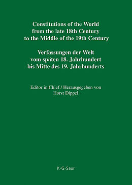 Fester Einband Constitutions of the World from the late 18th Century to the Middle... / Constitutional Documents of Austria, Hungary and Liechtenstein 17911849 von 
