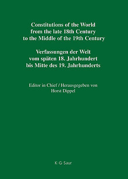Fester Einband Constitutions of the World from the late 18th Century to the Middle... / Bavaria  Bremen von 
