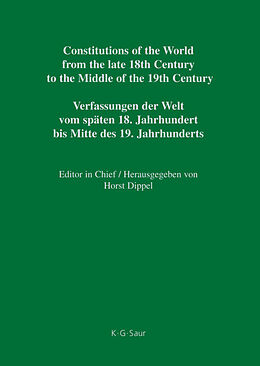 Fester Einband Constitutions of the World from the late 18th Century to the Middle... / Saxe-Meiningen  Württemberg / Addenda von 
