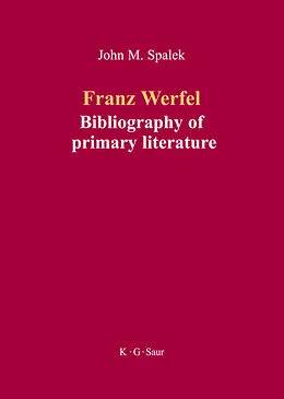 E-Book (pdf) Franz Werfel: Bibliography of German Editions von 