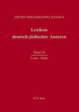 E-Book (pdf) Lexikon deutsch-jüdischer Autoren / Lewi - Mehr von 