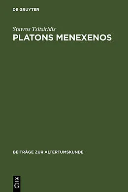 Fester Einband Platons Menexenos von Stavros Tsitsiridis